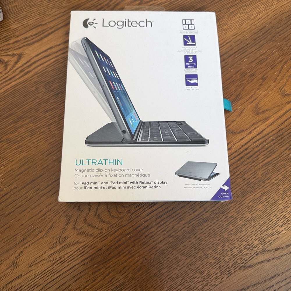 Logitech Ultrathin Magnetic Clip On Keyboard Cover for iPad Mini